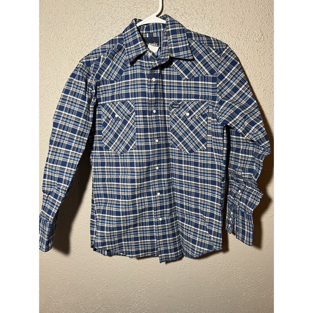 Vintage Wrangler Thick Shirt Heavy Duty Cotton Pearl Snap Western RN 130273 M